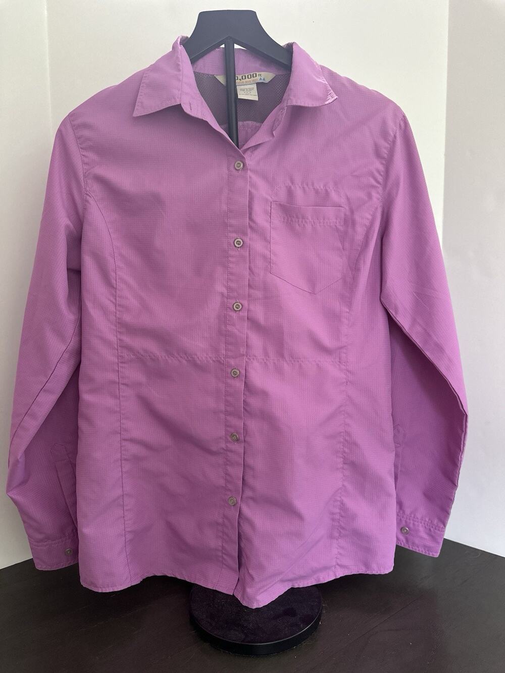10,000 Feet Above Sea Level Orchid Purple Long Sleeve Womens Outdoor Shirt Large